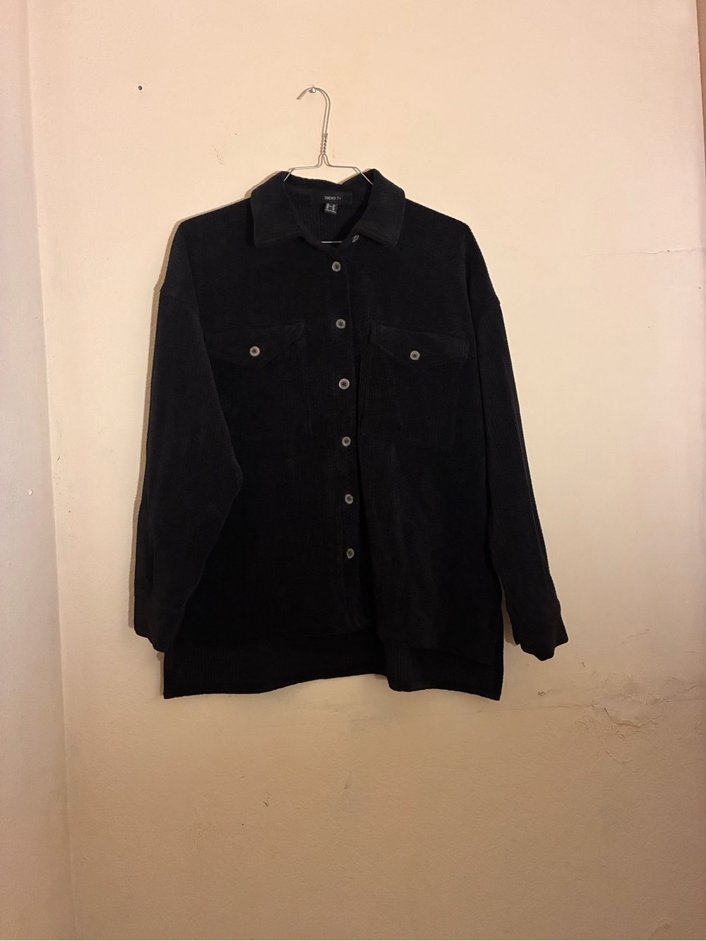 Forever 21 Black Corduroy Button-Front Jacket
